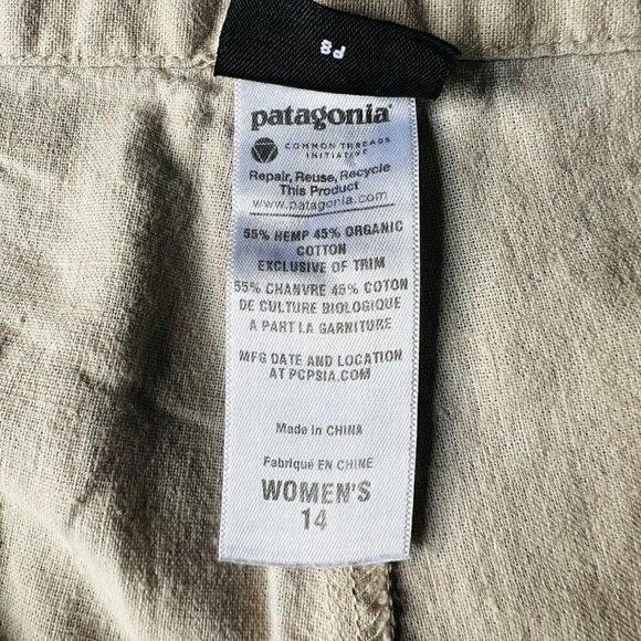 Patagonia Island Hemp Casual Ivory Organic Cotton Blend Shorts. size 14 - Picture 3 of 8